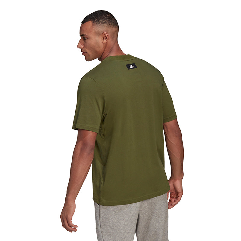 Adidas 3 Bar Icon Tee (M) (Olive)