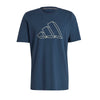 Adidas 3 Bar Icon Graphic Tee (M) (Navy)