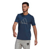 Adidas 3 Bar Icon Graphic Tee (M) (Navy)