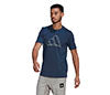 Adidas 3 Bar Icon Graphic Tee (M) (Navy)