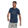 Adidas 3 Bar Icon Graphic Tee (M) (Navy)