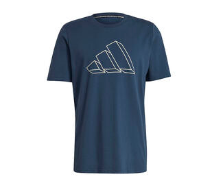Adidas 3 Bar Icon Graphic Tee (M) (Navy)