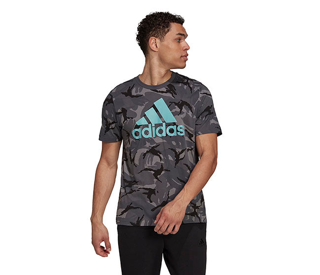 Adidas Camo All Over Print Tee (M) (Grey)