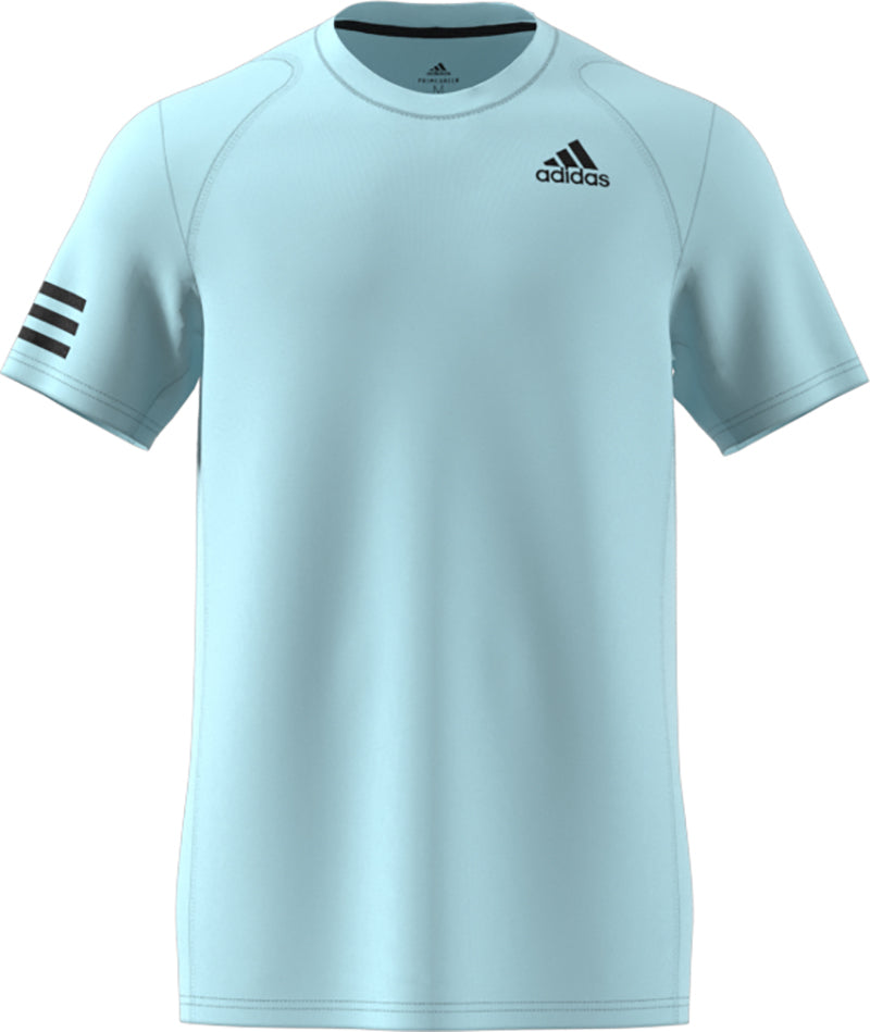 Adidas Club 3 Stripe Tee (M) (Light Blue)