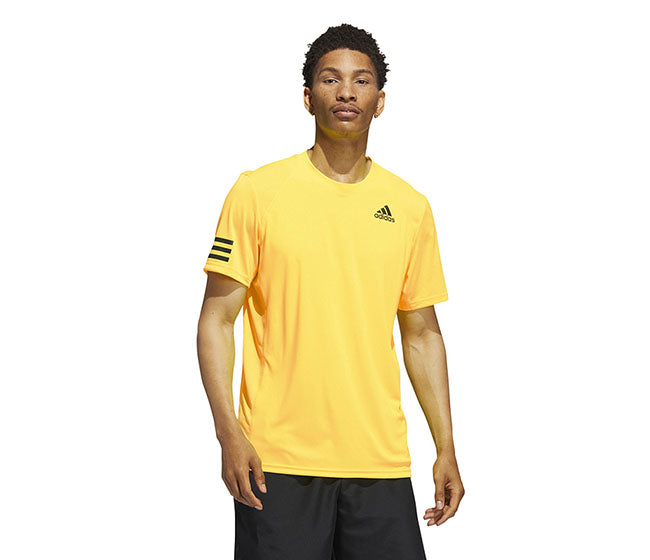 Adidas Club 3 Stripe Tee (M) (Yellow)