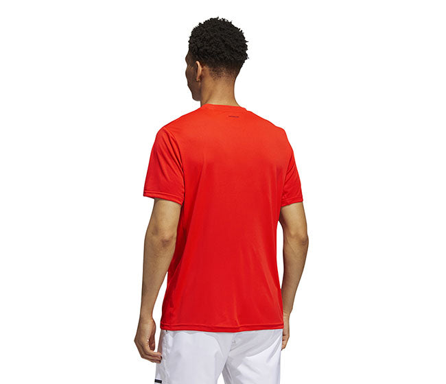 Adidas Club 3 Stripe Tee (M) (Orange)