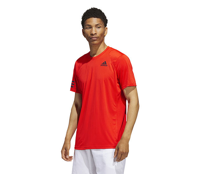Adidas Club 3 Stripe Tee (M) (Orange)