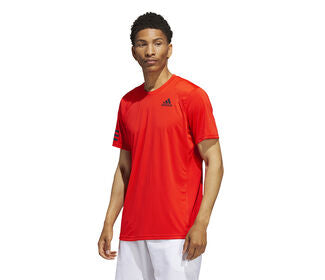 Adidas Club 3 Stripe Tee (M) (Orange)