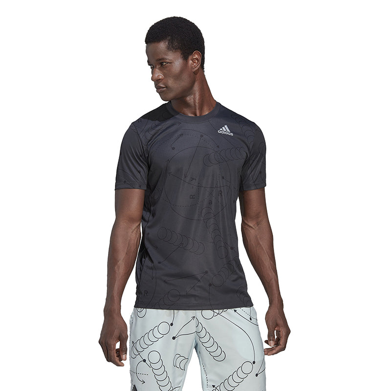 Adidas Club Graphic Tee (M) (Dark Grey)