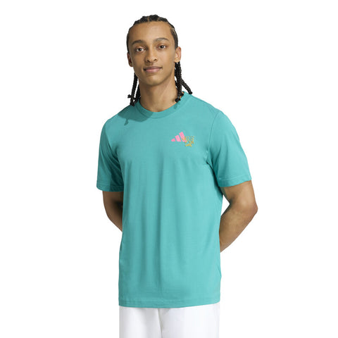 Adidas Padel Graphic Tee (M) (Pure Teal)