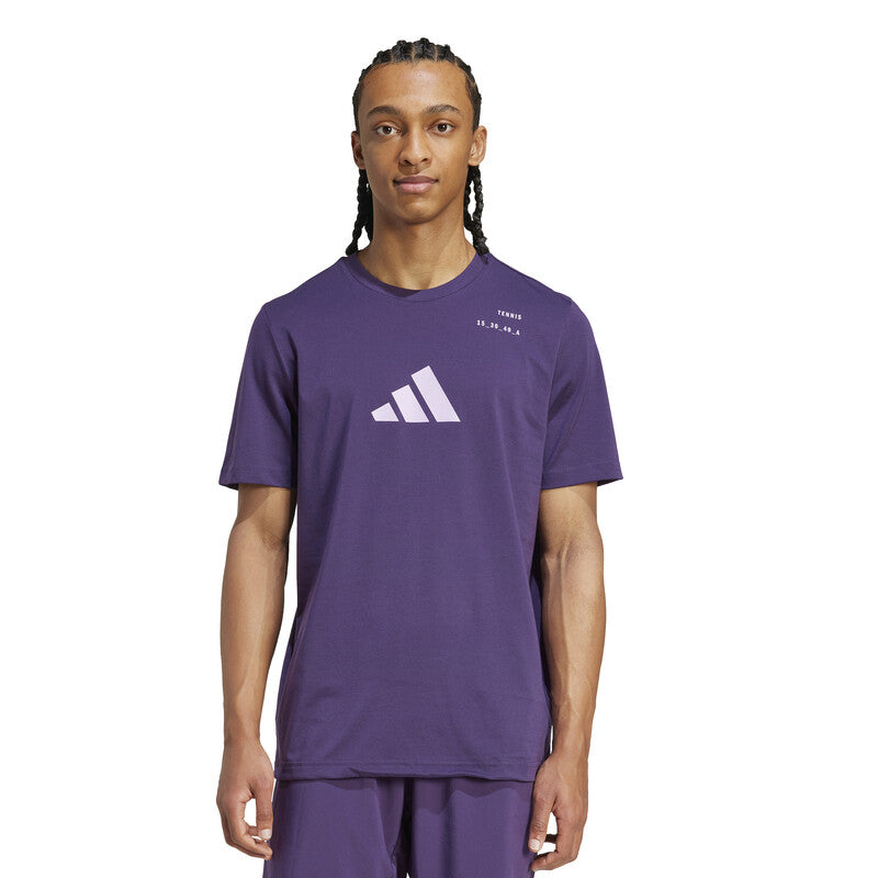 Adidas Tennis Category Graphic Tee (M) (Aurora Plum)