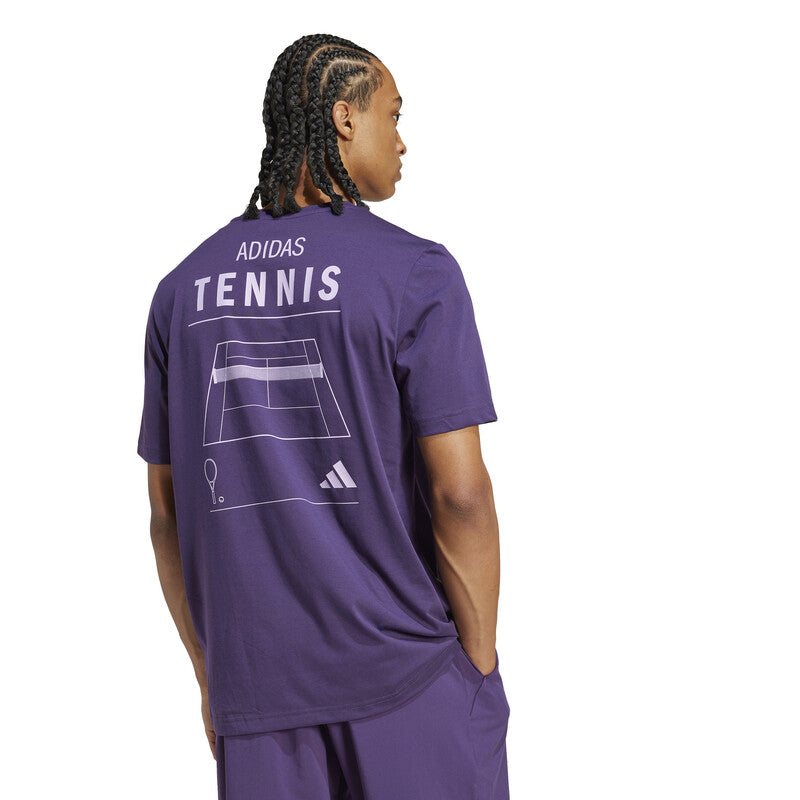 Adidas Tennis Category Graphic Tee (M) (Aurora Plum)