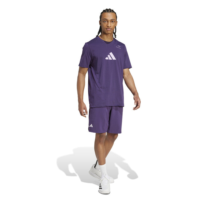 Adidas Tennis Category Graphic Tee (M) (Aurora Plum)