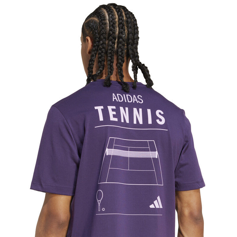Adidas Tennis Category Graphic Tee (M) (Aurora Plum)