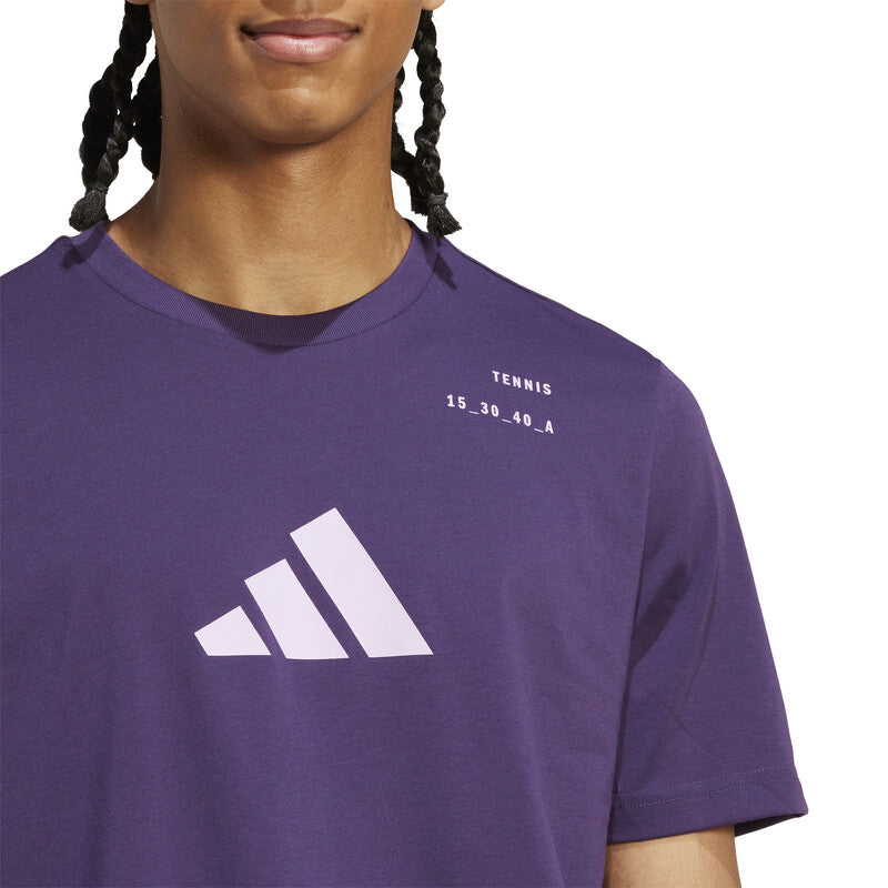 Adidas Tennis Category Graphic Tee (M) (Aurora Plum)