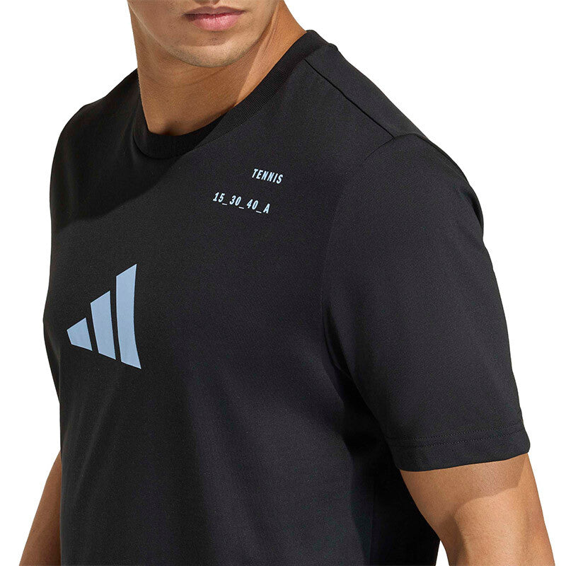 Adidas Tennis Category Graphic Tee (M) (Black)