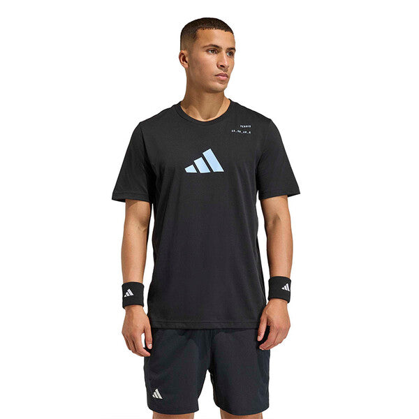 Adidas Tennis Category Graphic Tee (M) (Black)