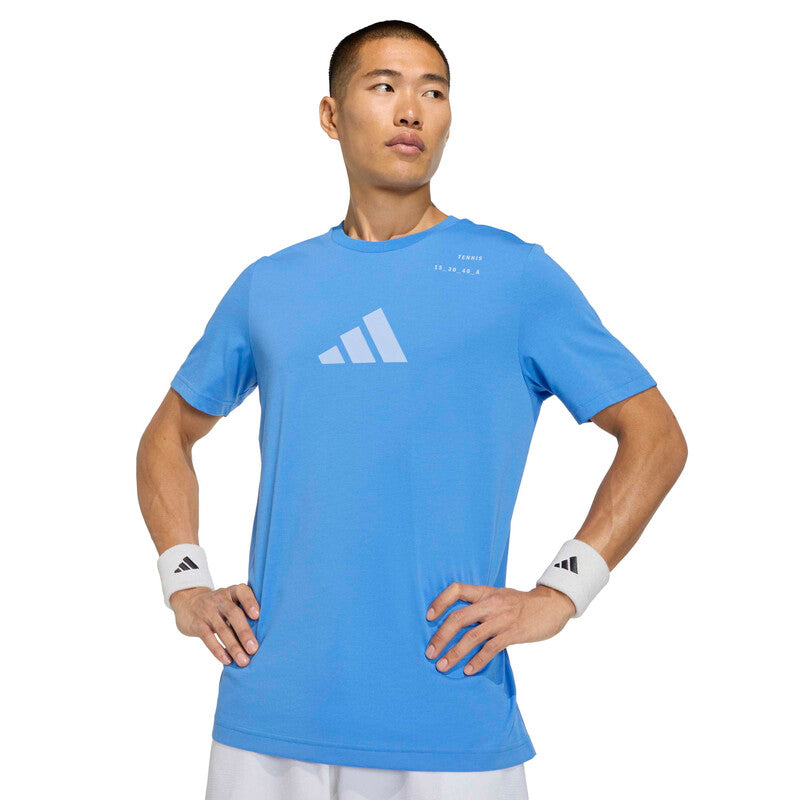 Adidas Tennis Category Graphic Tee (M) (Black) Adidas