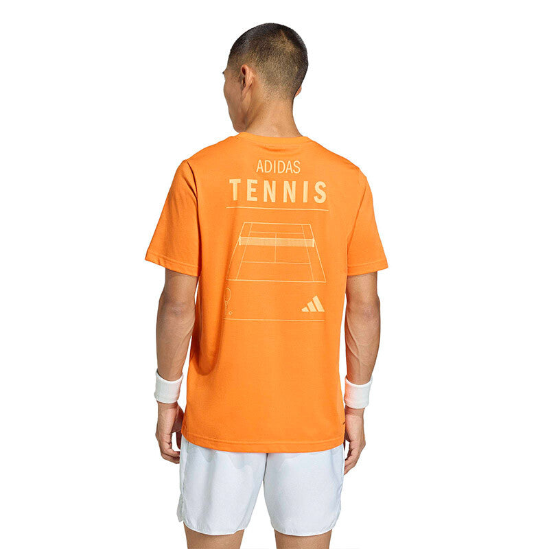 Adidas Tennis Category Graphic Tee (M) (Black) Adidas
