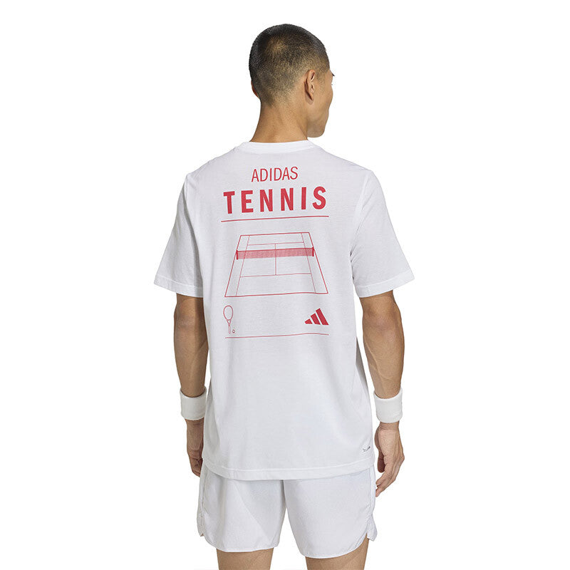 Adidas Tennis Category Graphic Tee (M) (Black) Adidas