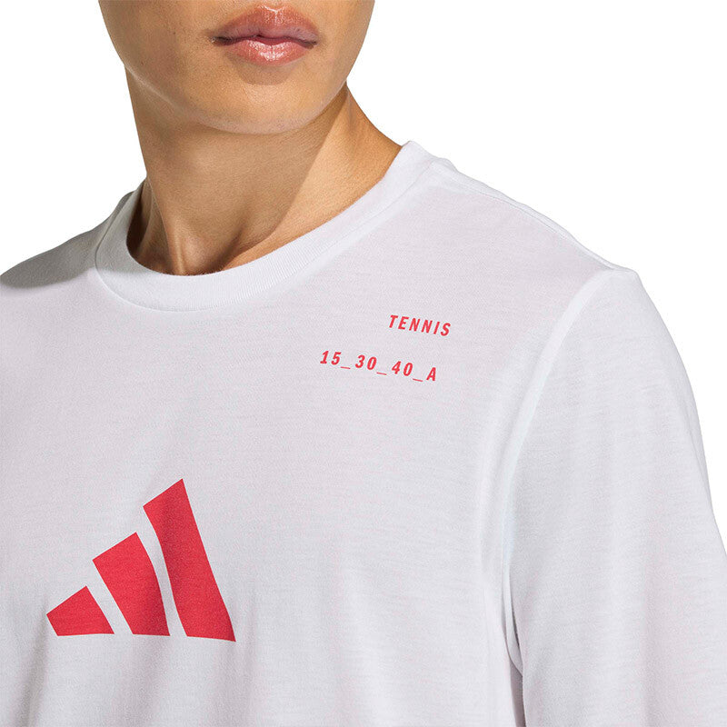 Adidas Tennis Category Graphic Tee (M) (Black) Adidas