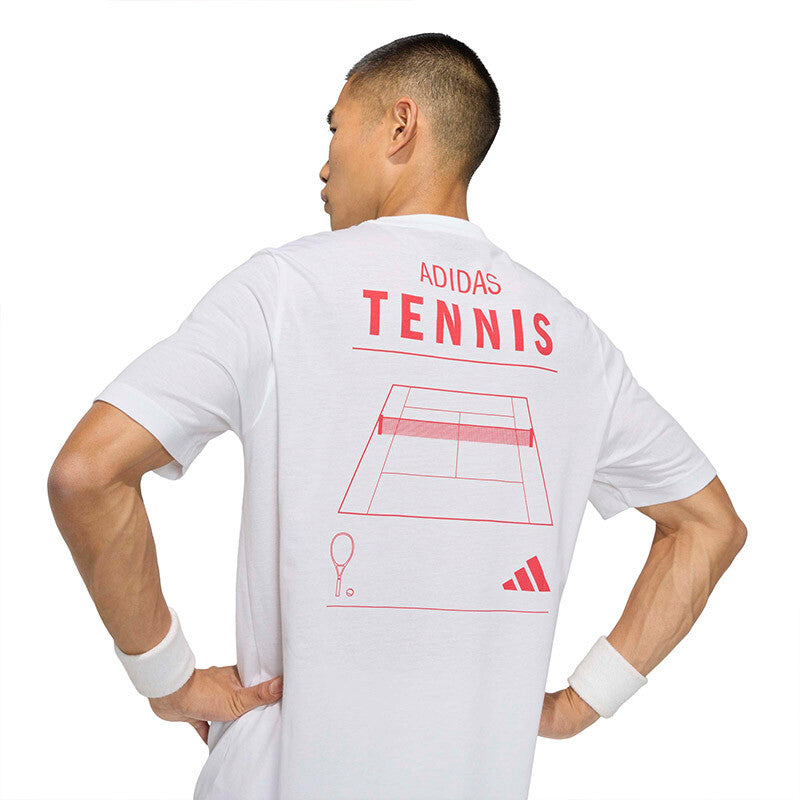 Adidas Tennis Category Graphic Tee (M) (Black) Adidas