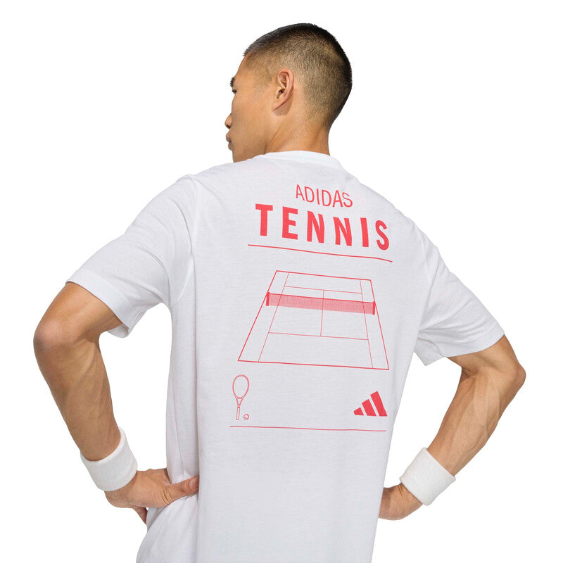Adidas Tennis Category Graphic Tee (M) (Black) Adidas