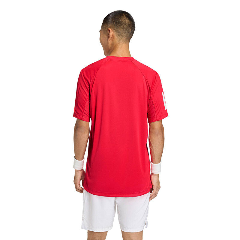 Adidas Club 3 Stripes Tee (M) (Pure Ruby)