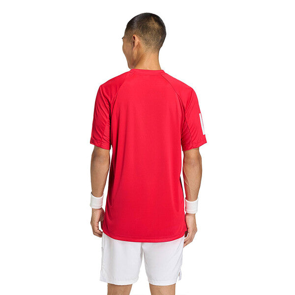 Adidas Club 3 Stripes Tee (M) (Pure Ruby)