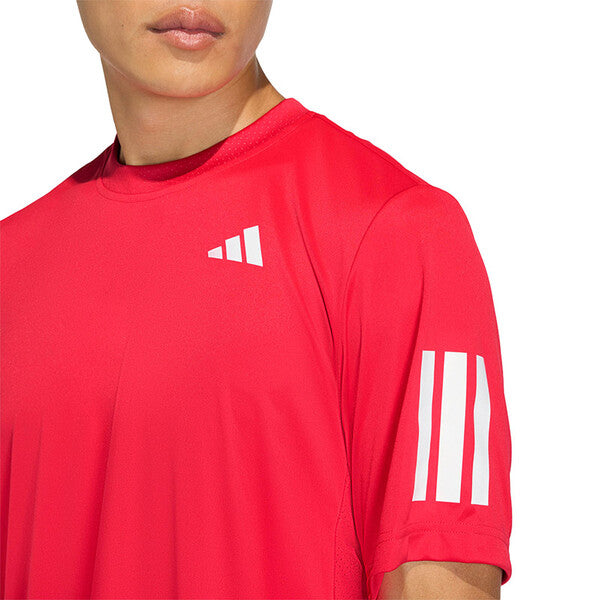 Adidas Club 3 Stripes Tee (M) (Pure Ruby)