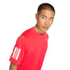 Adidas Club 3 Stripes Tee (M) (Pure Ruby)
