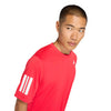 Adidas Club 3 Stripes Tee (M) (Pure Ruby)
