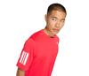Adidas Club 3 Stripes Tee (M) (Pure Ruby)