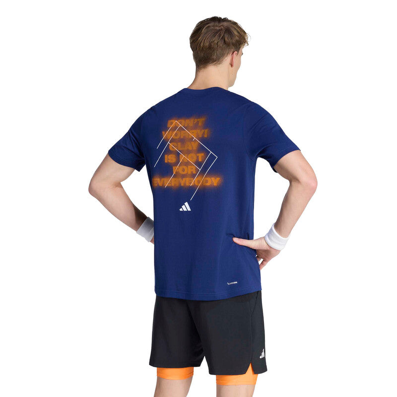 Adidas Clay Graphic Tee (M) (Dark Blue) Adidas