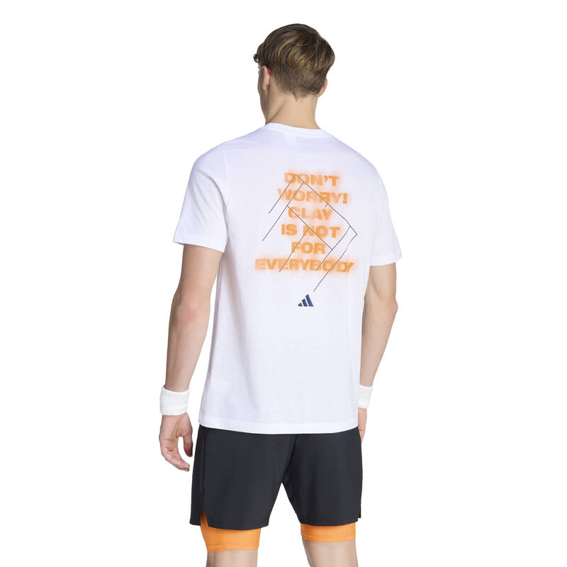 Adidas Clay Graphic Tee (M) (Dark Blue) Adidas
