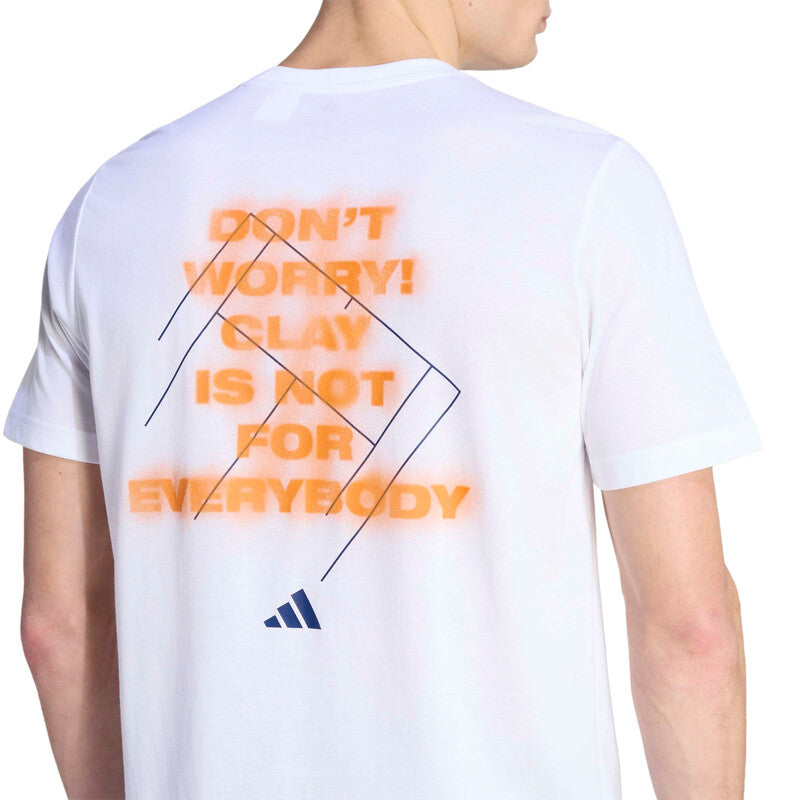 Adidas Clay Graphic Tee (M) (Dark Blue) Adidas