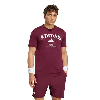 Adidas Heritage Tennis Graphic Tee (M) (Maroon)
