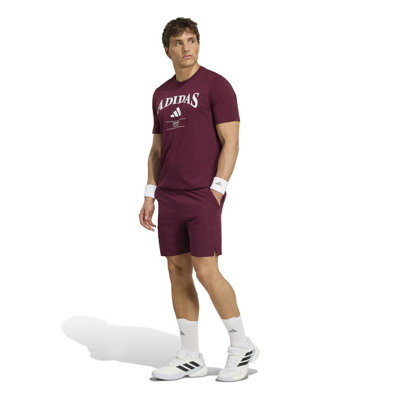 Adidas Heritage Tennis Graphic Tee (M) (Maroon)