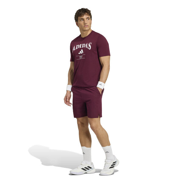 Adidas Heritage Tennis Graphic Tee (M) (Maroon)