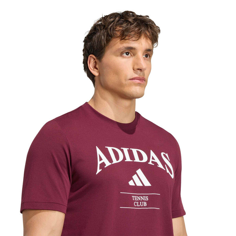 Adidas Heritage Tennis Graphic Tee (M) (Maroon)
