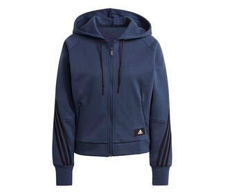 Adidas Future Icons 3 Stripes Full Zip Hoodie (W) (Navy)