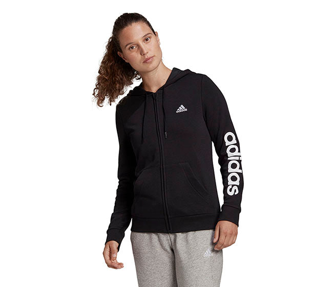 Adidas Essentials Full Zip Hoodie (W) (Black)