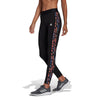 Adidas 3 Stripe Animal Print Legging (W) (Black)