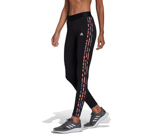 Adidas 3 Stripe Animal Print Legging (W) (Black)