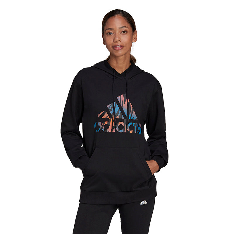 Adidas Tiger Print Hoodie (W) (Black)