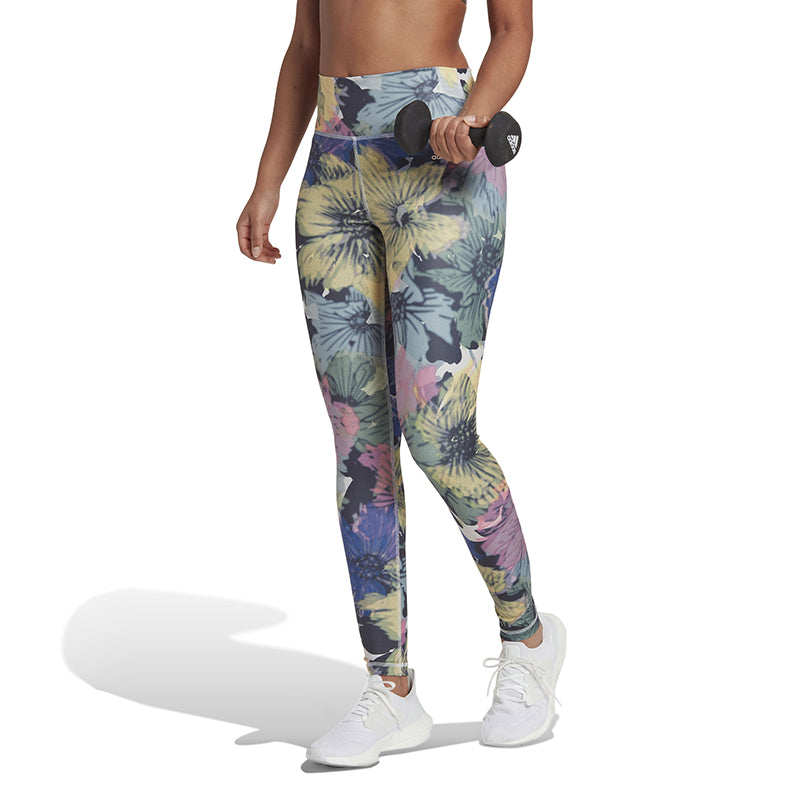 Adidas Train Essentials Printed Tight (W) (Grey/Pink)
