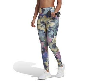 Adidas Train Essentials Printed Tight (W) (Grey/Pink)