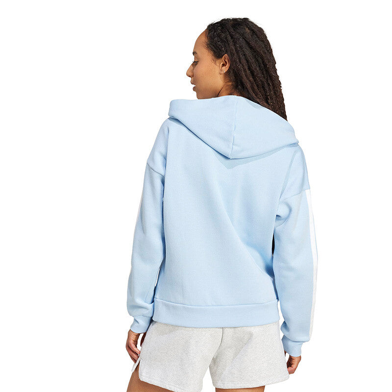Adidas 3 Stripes Fleece Full Zip Hoodie (W) (Clear Pink) Adidas