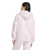 Adidas 3 Stripes Fleece Full Zip Hoodie (W) (Clear Pink)