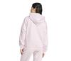 Adidas 3 Stripes Fleece Full Zip Hoodie (W) (Clear Pink)